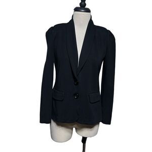Veronica M Black Long Sleeve Knit Tunic Blazer Jacket Size XS